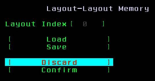 V-Size 1 ~ 32767 V Size Layout Memory Layout Index 0 ~ 63 by enter to select, then Pop out the Layout Memory OSD Load Save Discard Confirm Signal - Sub Window Item Value/ Selection Description Source