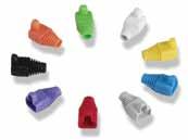 Category 6 Products Modular Plug Boots for Category 6 Modular Plugs For use with Category 6, 8-position modular plugs Accept cables with diameters as listed Colors in table are approximate 100 per