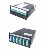 Specialty Products - Core VSM MPOptimate to LC Quick-Fit cassettes Pre-terminated low loss cassettes Front: 6 duplex LC (12 fiber) or 6 Quad receptacles (24 fiber) LC Back: 1 or 2 low loss MPOptimate