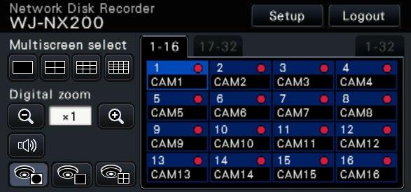 [Operation via recorder's main monitor] Monitor live images When the recorder started up, live images from cameras will be displayed according to the configured settings.