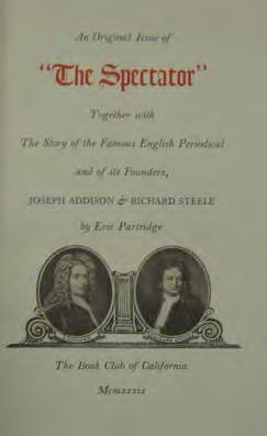 Title and caption title in red and black, original leaf mounted within a red ruled border, portraits of Addison and Steele within decorative frame on title page; text clean, un-marked.
