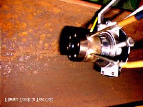 Figure 5.9: Plasma Torch in Test Cell 5.5: Plasma Torch Setup Unless a test required a specific torch modification, such as arc gap adjustment, the plasma torch was set up identically for each test.
