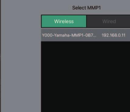 3. Setting Up 3-3-2. MMP1 Controller Select an MMP1 on the Select MMP1 dialog box. The Select MMP1 dialog box is displayed when launching the MMP1 Controller.