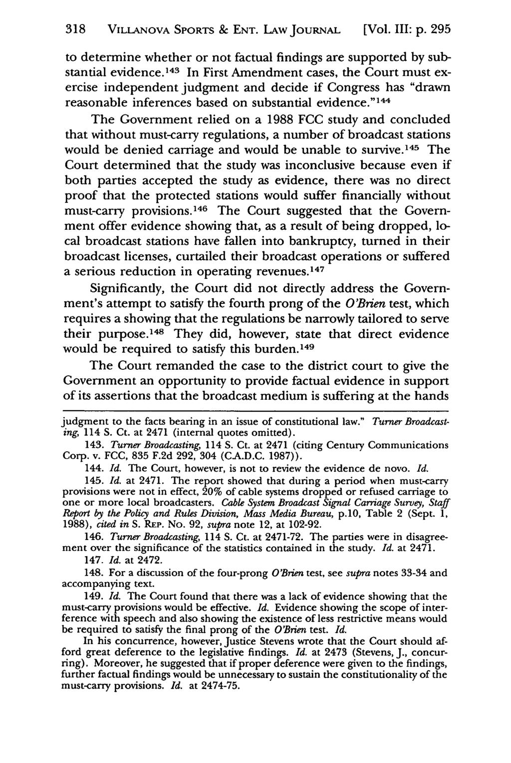 318 VILLANOVA Jeffrey S. Moorad SPORTS Sports & Law ENT. Journal, LAWJOuRNAL Vol. 3, Iss. 1 [1996], Art. [Vol. 8 III: p.