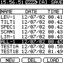Viewing and Printing File Records To recall (load) a test record file, press FILE. The Model Two File directory appears with the filename, date, and time of all existing files.