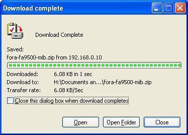 Download MIB File Click Download under Download MIB File on the Utility page. The File Download dialog appears.