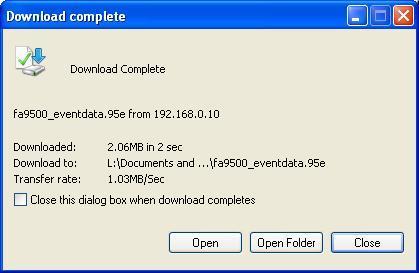 Once the download is completed, the Download complete dialog box appears. Click Close. IMPORTANT Some versions of Internet Explorer may not save data having a long file name properly.