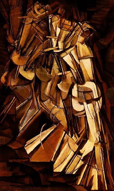 Marcel Duchamp, Nude Descending a Staircase, No. 2, 1912; oil on canvas. This painting debuted with a great controversy in 1912. It was ridiculed in the press, and the butt of many jokes.
