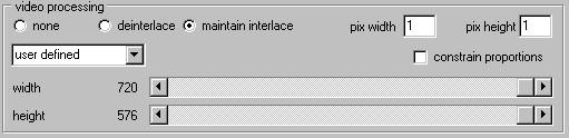 maintain interlace: Keep the interlacing mode of the input video. IMPORTANT: The option "de-interlacing" is so far not available with the H.264 video encoding algorithm. 2.