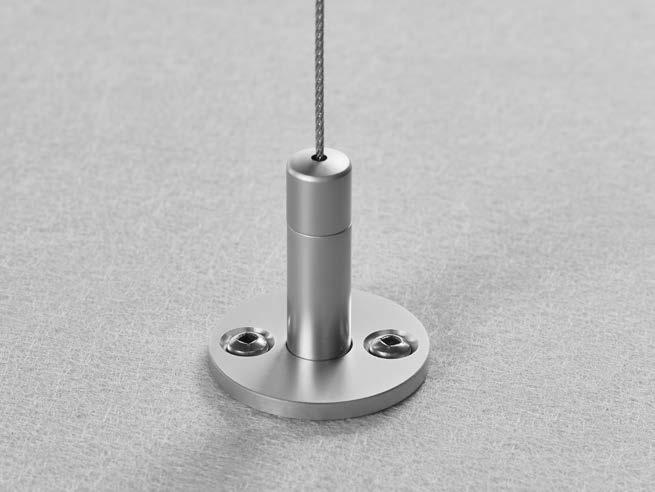 cable runs fromthe Cable Gripper Mounts to single Cable Splitter which enables leveling and height adjustability. The ceiling mounting cable runs from the ceiling to the Cable Splitter.