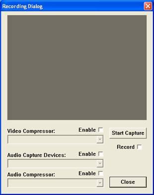 <Recording Dialog> RESERVE!! No Function at the moment Video Compressor: Enable video compressor link, the list box window will list all video compressor components in the system.