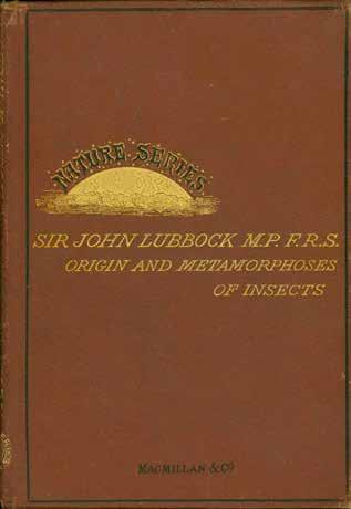 33 Lubbock, Sir John; Bart., M.P., F.R.S. Nature Series. ON THE ORIGIN AND METAMORPHOSES OF INSECTS. With numerous illustrations. Cr. 8vo, First Edition; pp.