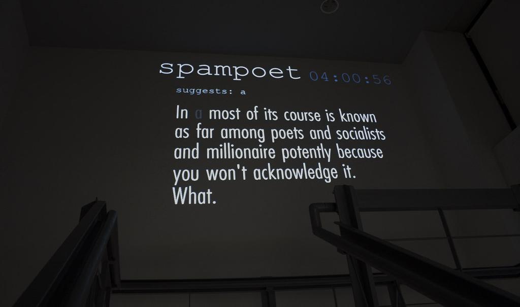projection, London, ON, 2008; Bottom: spampoet, projection
