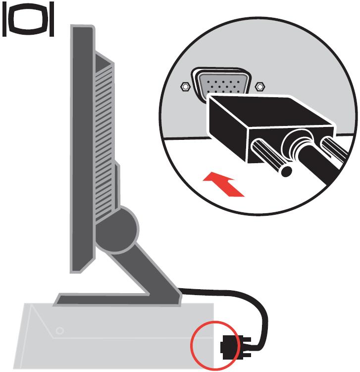 2. Connect the analog signal cable to the video port on the