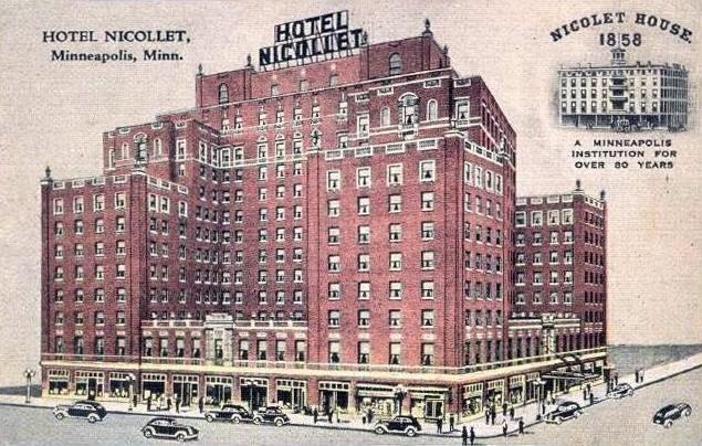 The original hotel, sometimes called the Nicollet House Hotel, had been constructed in 1858, but when city inspectors ordered expensive fire sprinklers to be installed in the building in 1922, the