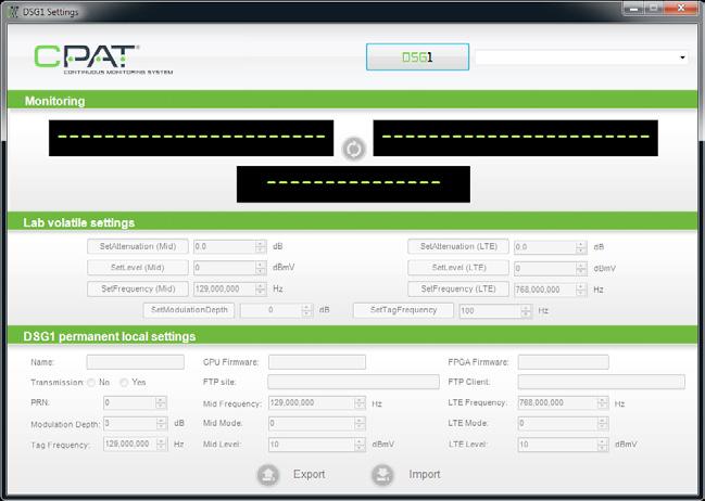 4.2 Set Parameters Remotely You can set the DSG1 operating parameters by remote through the CPAT web application.