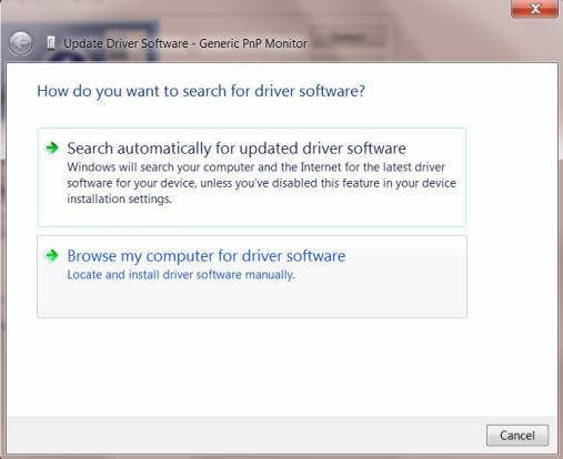 clicking on Update Driver.