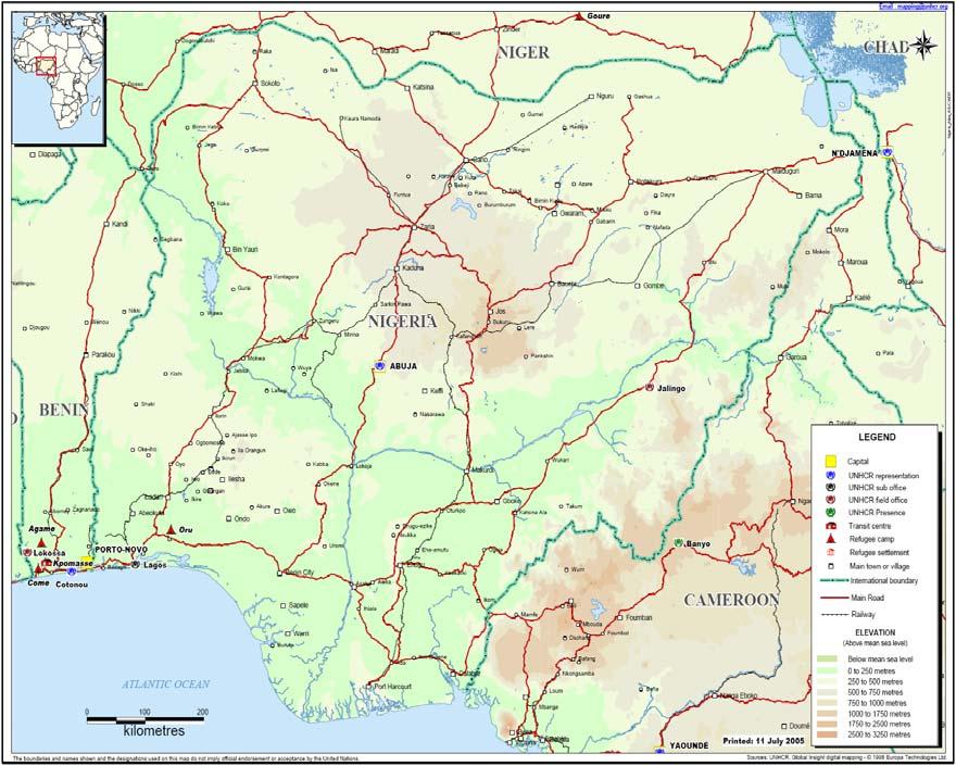 13 NOVEMBER 2007 NIGERIA 地図 1.