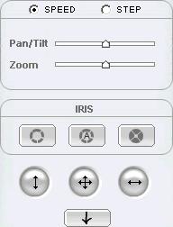 Fig.4.13. Set-up window for additional PTZ and camera control Table 4.7. Additional PTZ and camera control menus Control the speed of Pan/tilt/zoom.
