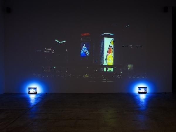 Installation view of Chantal Akerman's Tombée de nuit sur Shanghai (2007-9).