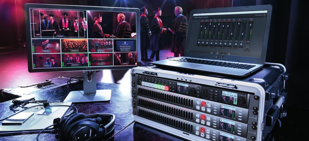 Extremely Portable Design Live Production Switching The ATEM Television Studio HD model is the true professional switcher that s packed into an incredibly tiny rack size, making it compact and