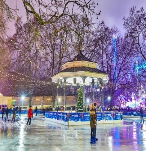 You can ice skate in winter wonderland.