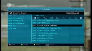 4 Press [Yellow] key in EPG menu can set one record timer or go to