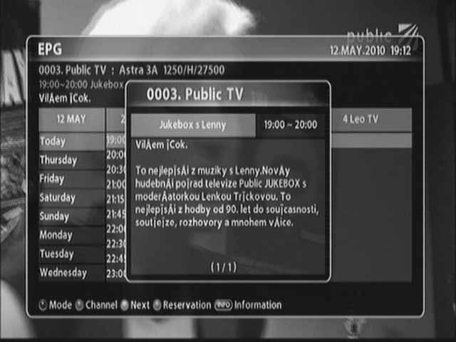 date and time. 1. Press the EPG button. Red: Changes the schedule mode.