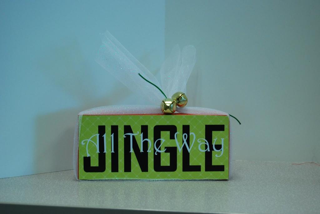 #13 Jingle Block Price: $5 Project Information: Basic paint colors, paper, and embellishments