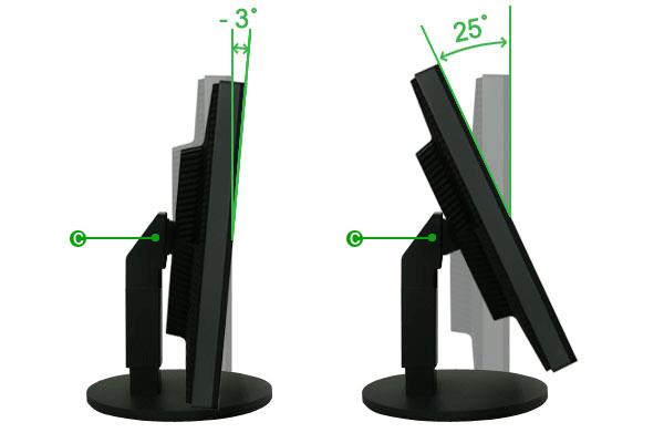 Tilt angle Using ( ), You can adjust the tilt anlgle within a range of 3 forward to 25 backward for the most comfortable