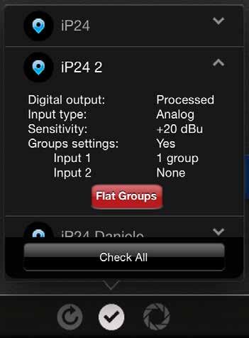 or Digital Sensitivity: +10dBu or +20dBu Groups settings: Yes or None Input1:
