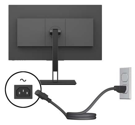 Connect one end of a USB Type-C cable to the USB Type-C port on the rear of the monitor and the other end to the USB Type-C port on the source device. Provides up to 5 Gbits/second data transaction.