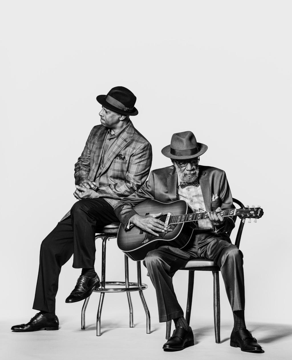 In Memoriam Lackawanna Blues is dedicated to the memory of Bill Sims Jr. (1949 2019) L-R: Ruben Santiago-Hudson and Bill Sims Jr. Photo by Benedict Evans.