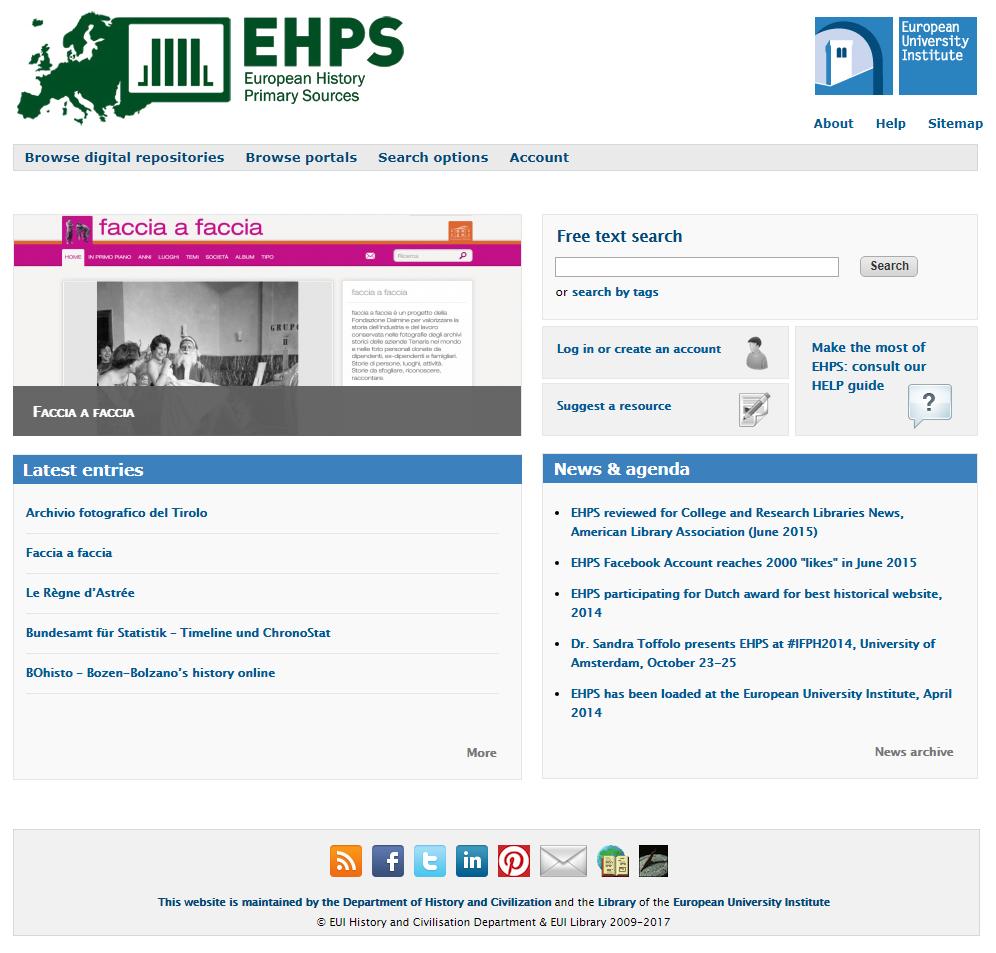EHPS European History Primary Sources: Open