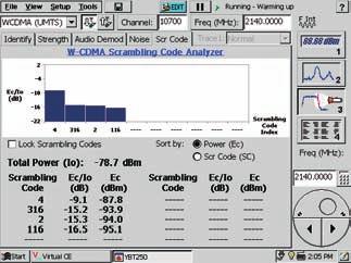 This critical setting affects the size of the TD-SDCMA cell. In addition, the option provides occupied bandwidth measurements.