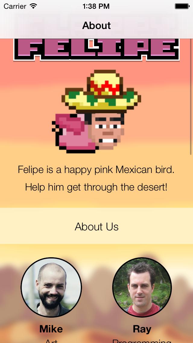 Notice that there is a problem the text Flappy Felipe isn t completely visible at start, even though Adjust Scroll View Insets is selected in the Storyboard editor.
