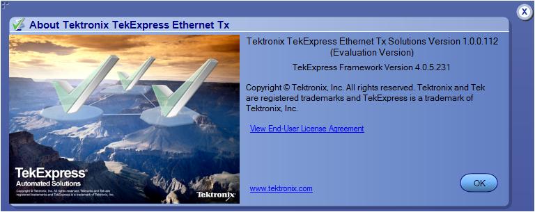 Getting started Installing the software Follow the steps to download and install the latest TekExpress Ethernet Tx Solution. See Minimum system requirements for compatibility. 1. Type the URL www.tek.