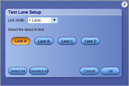 Operating basics Setting 2.5GBASE-T Source Differential Single Ended Number of Lanes to Test Setup Selected Test Lanes Description Specification NBASE-T Phy Layer Spec 1.1 IEEE P802.