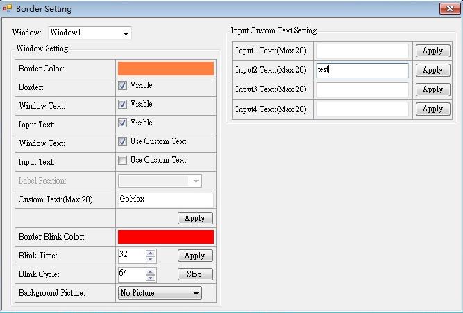 Input Text: Display the input text or not. Window Text: Reveal the windows text which you are setting in the custom text.