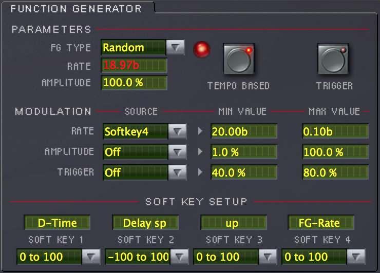 Using the Mod Knob, a preset can be customized to allow a parameter to be manually modulated in real time.