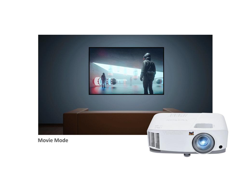 Packed with Speaker Designed with integrated 2W speaker, this projector