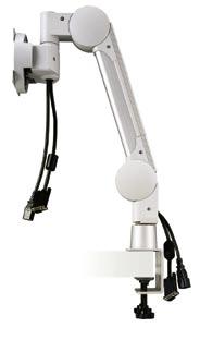 Flexible Arms Internal cable housing and tilt, swivel, and height adjustment capabilities provide
