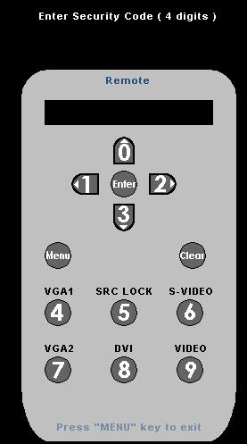 Security Security Timer: Can be select the time (month/day/hour) function to set the number of hours the projector can be used.
