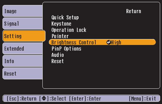 List of Configuration Menu Commands 87 Using the Configuration Menus The configuration menus can be operated using either the remote control or the projector's control panel.