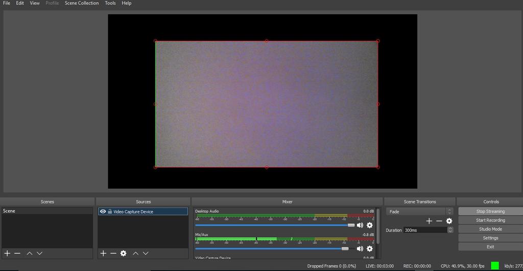 You will see a red outline of your video from your camera.