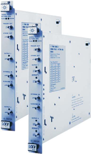 E8305A, E8311A & E8312A The Agilent E8305A, E8311A and E8312A Pattern Generators combine the 81110A s versatility and performance in the modular and flexible VXI form factor (C-size, 1 slot).