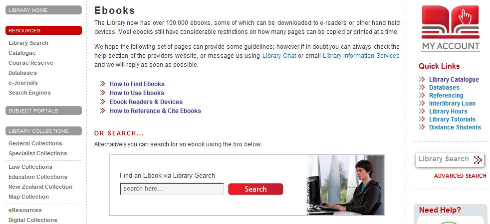 New Library Ebooks webpage: http://www.waikato.ac.