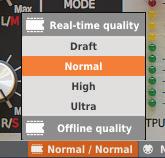 CONFIGURATION PLUG-IN S DEFAULT SETTINGS Processing Path Quality Clicking the item expands the menu that allows to select the Current quality of generated sound for Real-time or Offline modes.