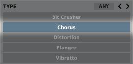 Preset Management Browsing Presets The result of a cascade filtering process (presets that meet the criteria of each filter) is listed below, in the Results section.