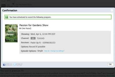 com/ tvlistings to see an on-line version of the program guide. Select a show and click Record.